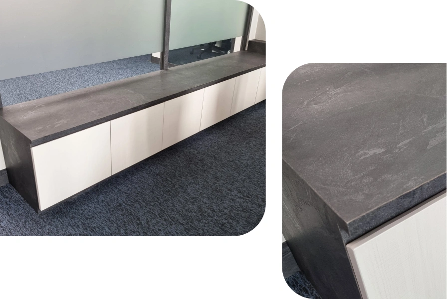 Cabinet Office Makeover with Laminate Sticker
